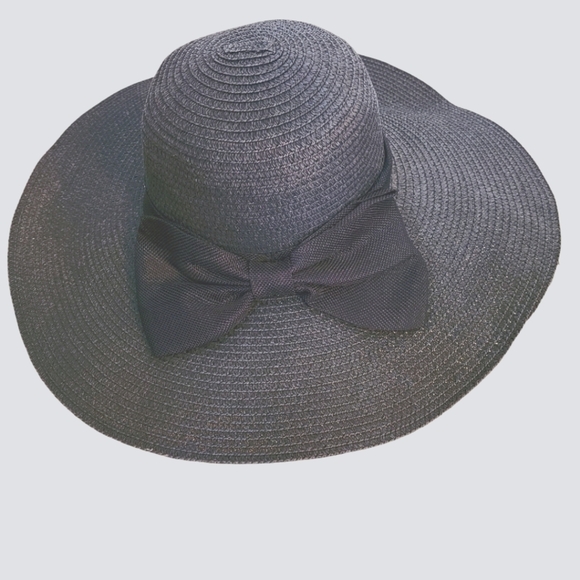 TRÏBE Straw Sun Hat with Wide Brim Foldable Roll-Up Hat NWT - Picture 2 of 4